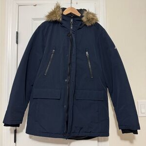 Nautica Navy Quilted Coat